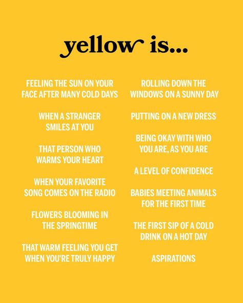 Yellow on Instagram: “Yesterday, you shared your definitions of yellow with us. 📒 These are just a handful of your beautiful and bright words that were…” Yellow Person Definition, Yellow Person, Your Beautiful, Brighten Your Day, Its Okay, Cold Day, Sunny Days, Feelings, Yellow