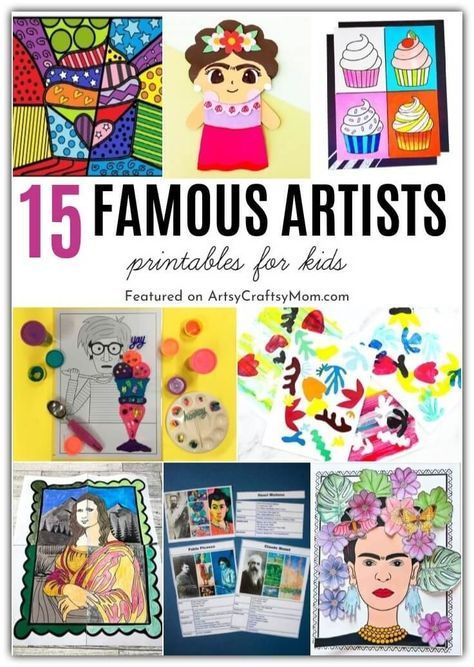 15 Amazing Artist Printables for Kids 2 Romero Britto Art, Kid Friendly Art, Britto Art, Importance Of Art, Frida Kahlo Art, Art Projects For Kids, Printables For Kids, Art Lessons For Kids, Artists For Kids