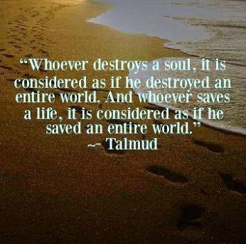 "Whoever destroys a soul, it is considered as if he destroyed an entire world. And whoever saves a life, it is considered as if he saved an entire world" #jewish #wisdom #inspiration #quote #talmud Judaism Quote, Jewish Wisdom, Jewish Inspiration, Torah Quotes, Jewish Proverbs, Jewish Quotes, Messianic Judaism, Two Love Birds, Proverbs Quotes