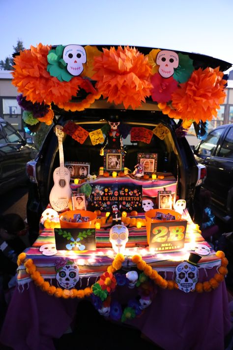 Dia de los Muertos Trick or Trunk. Day of the Dead. Halloween Trunk Or Treat Ideas Dia De Los Muertos, Trunk Or Treat Ideas For Cars Dia De Los Muertos, Ofrenda Trunk Or Treat, Coco Trunk Or Treat Ideas For Cars, Dia De Muertos Trunk Or Treat, Dia De Los Muertos Yard Decor, Coco Theme Trunk Or Treat, Disney Coco Trunk Or Treat, Dia De Los Muertos Trunk Or Treat Ideas