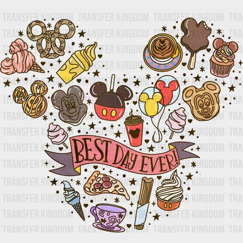 Mickey Head Snack Best Day Ever Disney Dtf Transfer Mickey Snacks, Disney Stencils, Disneyland Family Shirts, Disney Eras, Header Design, Disneyland Shirts, Heat Transfer Design, Disney Designs, Mickey Head