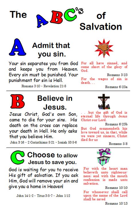 1 Corinthians 15: 1-4 The Gospel ! You need to accept the fact that Jesus died was buried and raised from the dead on the third day on your behalf for your sins. A gift from God! Plan Of Salvation Object Lesson, Salvation Tracts, Abc Of Salvation, Abc’s Of Salvation, Salvation Prayer, Verses For Kids, Kids Church Lessons, Plan Of Salvation, Christian Education