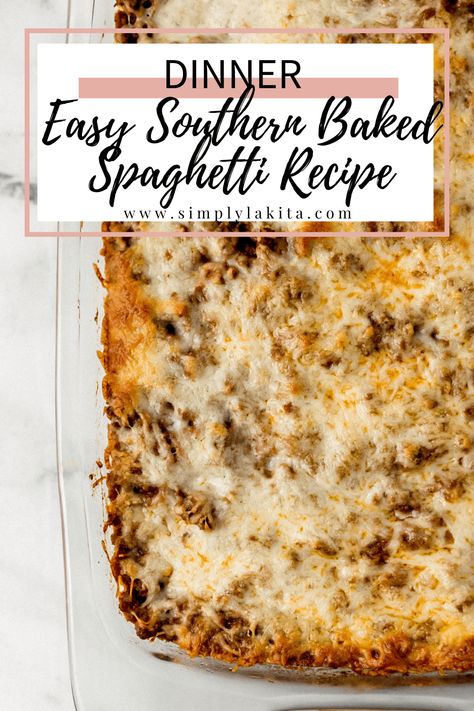 Spaghetti With Ground Beef And Sausage, Southern Baked Spaghetti, Italian Sausage Spaghetti, Broccoli Spaghetti, Easy Baked Spaghetti Recipe, Easy Baked Spaghetti, Spaghetti With Ground Beef, Baked Spaghetti Recipe, Sausage Spaghetti