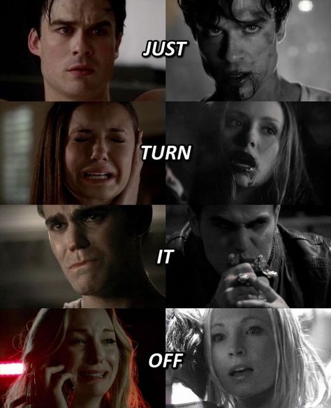 Funny Vampire Diaries, Funny Vampire, Paul Wesley Vampire Diaries, Vampire Diaries Memes, The Vampire Diaries Characters, Vampire Diaries Poster, Damon Salvatore Vampire Diaries, Turn It Off, Vampier Diaries