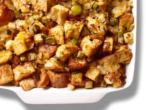 Food Network Stuffing, Basic Stuffing Recipe, Easy Stuffing Recipe, Herb Stuffing, Easy Stuffing, Thanksgiving Stuffing, Food Network Magazine, Stuffing Recipes, Thanksgiving Dinner