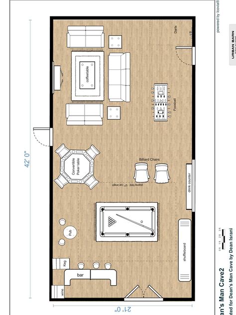 Man cave layout 2 Man Cave Layout, Man Cave Plans, Game Room Layout, Garage Game Rooms, Man Cave Design, Basement Layout, Man Cave Room, Game Room Basement, Recreational Room