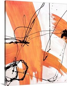 Big Canvas Painting Ideas Black Background, Painting Big Canvas, Big Canvas Painting Ideas, Long Horizontal Wall Art, Orange Wall Art, Neutral Background, Soyut Sanat Tabloları, Prints Wall, Modern Art Abstract