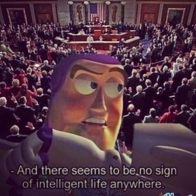 <b>At least the internet can find some humor in this otherwise dismal state of affairs.</b> Government Shutdown, In Memes, Clean Humor, Light Year, To Infinity And Beyond, History Books, Bones Funny, Toy Story, True Stories