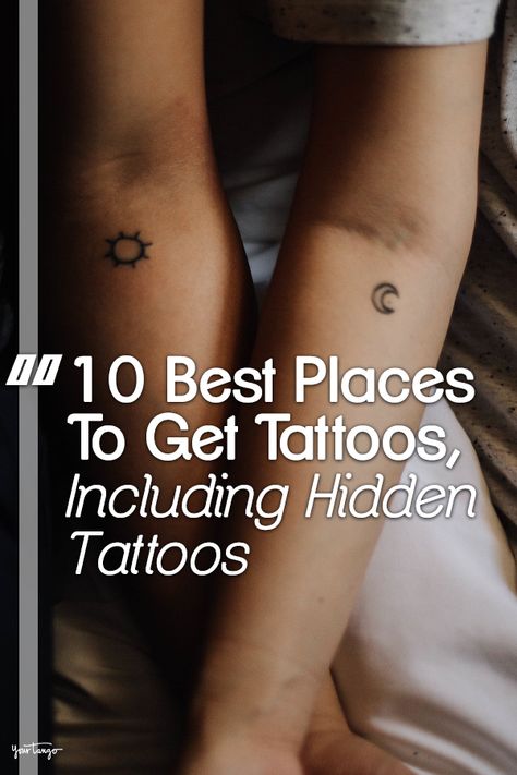 Some of the coolest tattoo locations are obvious, but if you're looking for places to get tattoos where people won't see your ink, there are plenty of options. Hidden tattoos are discreet and still give you the freedom to choose what you want.#hidden #tattoos #smalltat #bodyart Places For A Tattoo For Women, Best Body Part For Tattoo, Where To Get Tiny Tattoos, Best Spot For Small Tattoo, Secret Places To Get Tattoos, Cute Places For Small Tattoos For Women, Locations For Tattoos On Women, Secret Tatoos Ideas, Best Place To Get Tattoo For Women