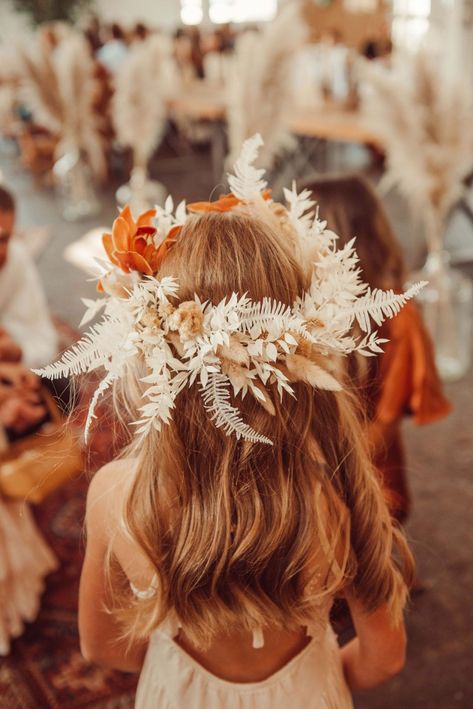 Dreaming of a boho desert wedding but planning an indoor celebration? Bring in color, texture, and details for a desert-inspired day. Bowling Wedding, Fall Flower Girl Dresses, Fall Flower Girl, Boho Desert Wedding, Kids Wedding Hair, Kids Hairstyles For Wedding, Boho Flower Girl, Magnolia Wedding, Boho Desert