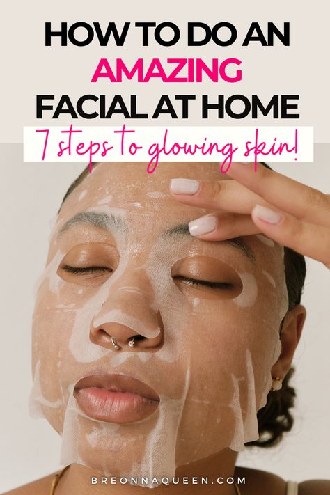 at home facial for glowing skin, at home facial for beautiful skin, how to give yourself a facial at home Home Facial Treatments, How To Do Facial, Naturally Glowing Skin, Facial At Home, Facial Routines, Pimples On Face, Diy Facial, Beauty Tips For Face, Natural Skin Care Routine