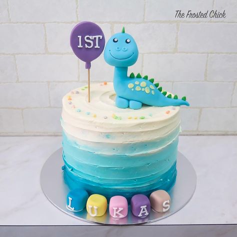 Baby Dinosaur Cake, Boys First Birthday Cake, Boys 1st Birthday Cake, Dino Cake, Cake Dessert Table, Dinosaur Birthday Cakes, Dinosaur Cake, Blue Cakes, Baby Birthday Cakes