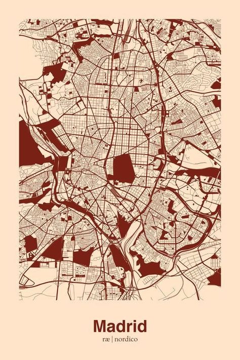 Map Of Madrid, Madrid Map, Urban Mapping, Spain Map, Architecture Presentation, Historical Maps, City Maps, Map Design, Architecture Sketch