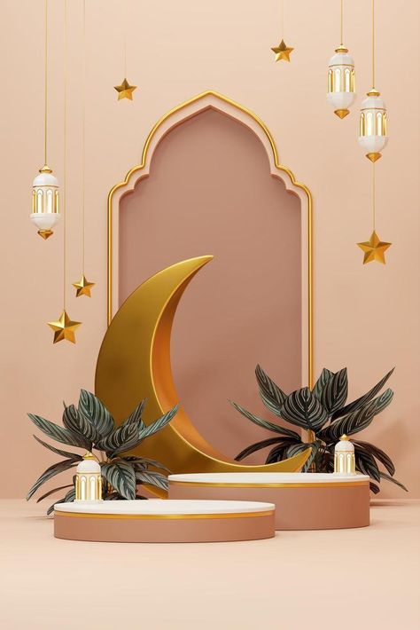 Ramadan Theme Background, Background Photoshoot Studio Raya, 3d Decoration Ideas, Ramadan Theme Design, Eid Theme Ideas, Eid Adha Mubarak Decoration, Eid Fitr Design, Raya Decoration Ideas, Hari Raya Decoration Ideas