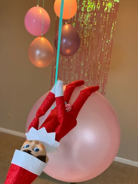 Happy Birthday From The Elf On The Shelf, Elf Happy Birthday, Elf On The Shelf Kids Birthday, Elf Birthday Surprise, Elf On Shelf Happy Birthday Ideas, Birthday Elf Ideas, Elf On The Shelf Streamer Ideas, Elf On The Shelf Happy Birthday, Elf Happy Birthday Ideas