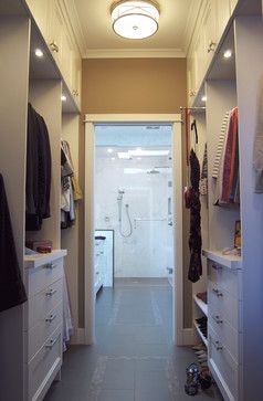 Walk Through Closet Design Ideas, Pictures, Remodel, and Decor - page 10 Walk Thru Closet To Bathroom, Walk Through Closet To Bathroom, Closet To Bathroom, Bathroom Closet Designs, Walk Through Closet, Closet Small Bedroom, Kids Bedroom Remodel, Closet Planning, Walking Closet