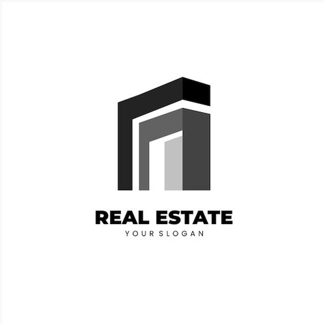 Real estate logo | Premium Vector #Freepik #vector #real-estate #corporate-logo #brand-logo #real-estate-logo Logo Real Estate Luxury, S Real Estate Logo, Real Estate Development Logo, Real Estate Logo Ideas, Realestate Logo, Developer Logo, House Logo Design, Realty Logo, Photoshop Design Ideas