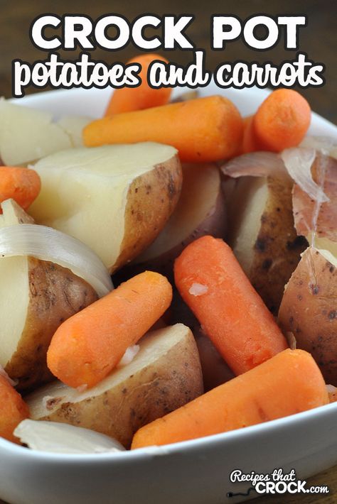 If you want an easy way to have veggies for a few meals, check out this Crock Pot Potatoes and Carrots recipe! Everyone will devour their veggies happily with this recipe! via @recipescrock Red Potatoes And Carrots, Crockpot Carrots, Carrots Slow Cooker, Crockpot Veggies, Cooking Red Potatoes, Crock Pot Vegetables, Cook Potatoes, Roasted Potatoes And Carrots, Slow Cooker Potatoes