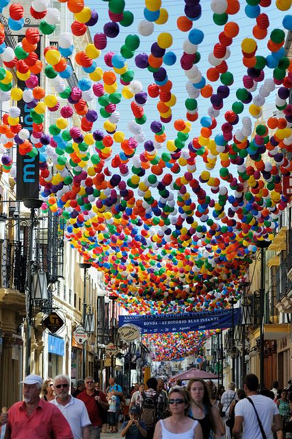 Ronda Street Decorations Autumn Clematis, Summer Fest, Food Park, Balloon Display, Festival Decor, Ceiling Decor, Chickens Backyard, Public Art, 인테리어 디자인