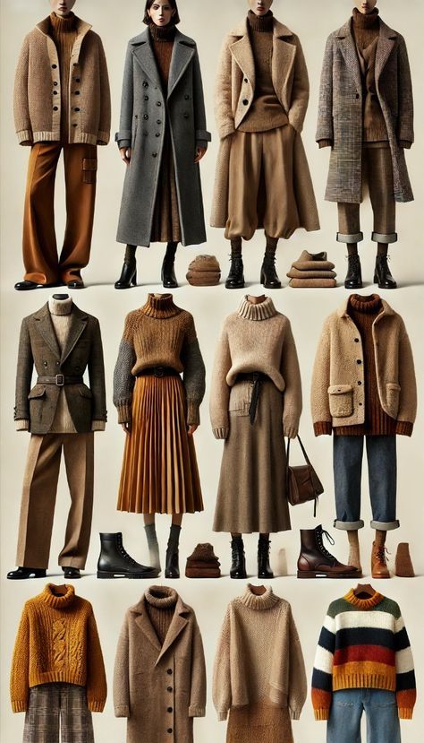 Oversize Winter Coat, Cool Tone Winter Outfits, Oversized Coat Women, 2024 Fall Color Palette, Skirt With Vest Outfits, Chunky Loafers Outfit Winter, Trend Winter Outfit 2024, Fall Color Palette Outfits, Sweater And Midi Skirt Outfit