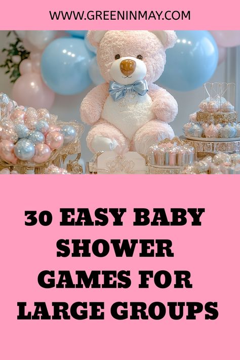 Make your baby shower memorable with these big group games. From baby shower coed games to interactive games for large groups, find fun and modern ideas to ensure your event is a hit with all your guests. Baby Shower Coed Games, Big Group Games, Simple Baby Shower Games, Baby Shower Coed, Games For Large Groups, Baby Shower Games For Large Groups, Easy Baby Shower, Easy Baby Shower Games, Baby Shower Games Coed