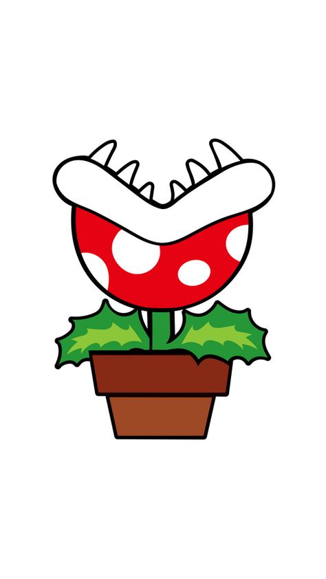 Sticker Super Mario Piranha Plant. Mario Plant Tattoo, Simple Mario Drawing, Cute Mario Drawing, Mario Plant Drawing, Super Mario Plant, Piranha Plant Mario, Mario Plant, Super Mario Piranha Plant, Mario Flower