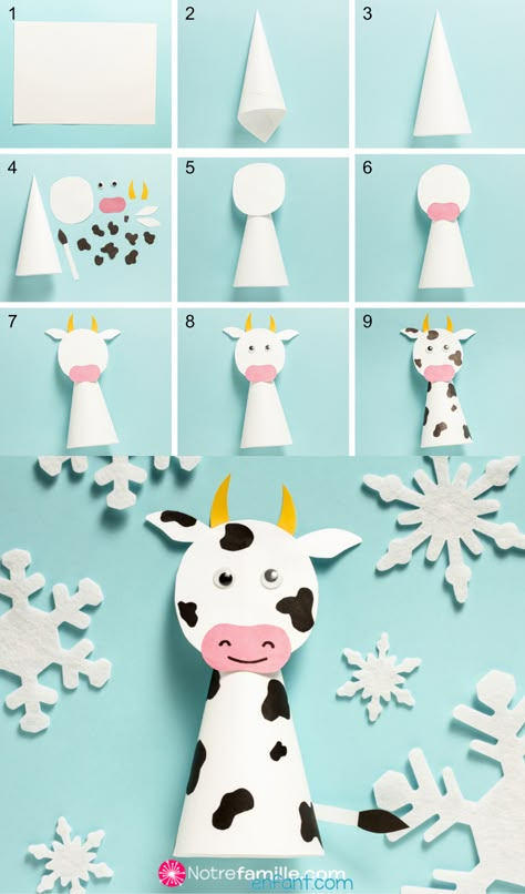 Vachement belle, non ? Et surtout, elle ne prendra pas trop de place dans la chambre de vos petits amoureux des animaux de la ferme. Un bricolage facile en papier pour occuper les petites mains Preschool Farm Crafts, Flower Wall Decor Ideas, Ideas Crafts Diy, Paper Flowers Backdrop, Best Craft Ideas, Craft Ideas Paper, Cow Craft, Flowers Backdrop, Summer Art Projects