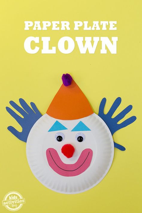 Paper Plate Clown Mask Paper Plate Fish, Turkey Crafts Kids, Clown Crafts, June Crafts, Carnival Crafts, Circus Crafts, Kill Bugs, Paper Plate Crafts For Kids, October Crafts