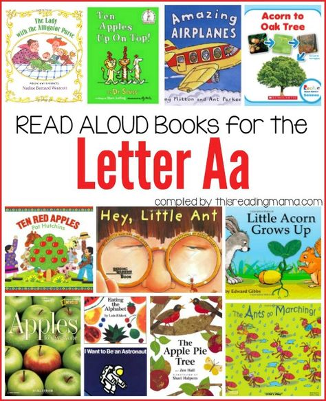 Book List Printable, Alphabet Books, Preschool Letter, Abc Printables, The Letter A, Read Aloud Books, Preschool Literacy, Letter Of The Week, Read Alouds