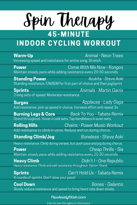 *Exclusive* Indoor Cycling Workout & Playlist Library - Flawlessly Fit(ish) Cycle Class Workout, Spinning Workout Quotes, Indoor Cycling Drills, Spinning Playlist, Spin Cycle Workout, Cycle Instructor, Spinning Instructor, Spin Class Routine, Spin Class Workout