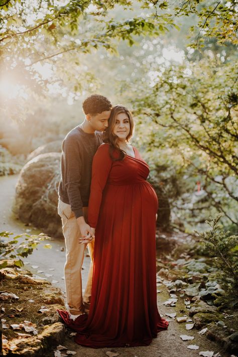 Wisconsin botanical gardens maternity photos long red dress Maternity Pictures Red Dress, Maternity Photography Red Dress, Red Maternity Photoshoot, Red Photoshoot, Pre Shoot, Pregnant Lady, Long Red Dress, Brand Photographer, Lake Geneva