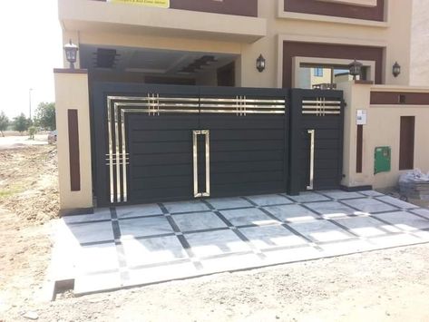 Modern Ms Gate Design, Home Gate Design Modern, Ms Gate Design, Modern Iron Gate, Modern Iron Gate Designs, Ms Gate, Gate Design For Home, Modern Main Gate Designs, House Front Wall Design