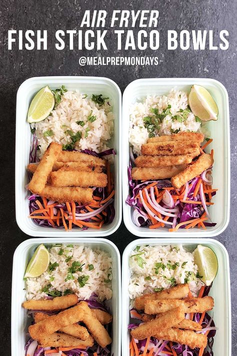 Fish Stick Lunch Ideas, Fish Stick Meal Ideas, Fish Stick Taco, Fish Stick Dinner Ideas, Fish Stick Tacos, Battered Fish Tacos, Air Fried Fish, Taco Bowl Recipe, Taco Meal