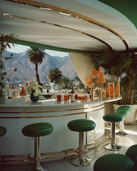 Luxury 70s Interior, 70s Style Bar, 80s Florida Aesthetic, 80s Miami Aesthetic Home, Seventies Interior Design, 80s Home Interior, 80s Luxury Interior, Art Deco Miami, Art Deco Office