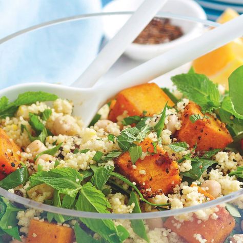 Roast pumpkin and couscous salad | Women's Weekly Food Grain Salad Recipes, Easy Potluck Recipes, Couscous Salad Recipes, Pumpkin Salad, Healthy Mummy, Couscous Salat, Grain Salad, Couscous Salad, Roast Pumpkin