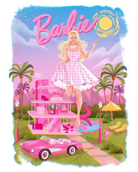 Barbie movie poster | Behance Barbie Movie Poster, Barbie Illustration, Lifestyle Editorial, Barbie Paper Dolls, Frame By Frame Animation, Watercolor On Wood, Sao Paulo Brazil, Pink October, Illustration Ideas