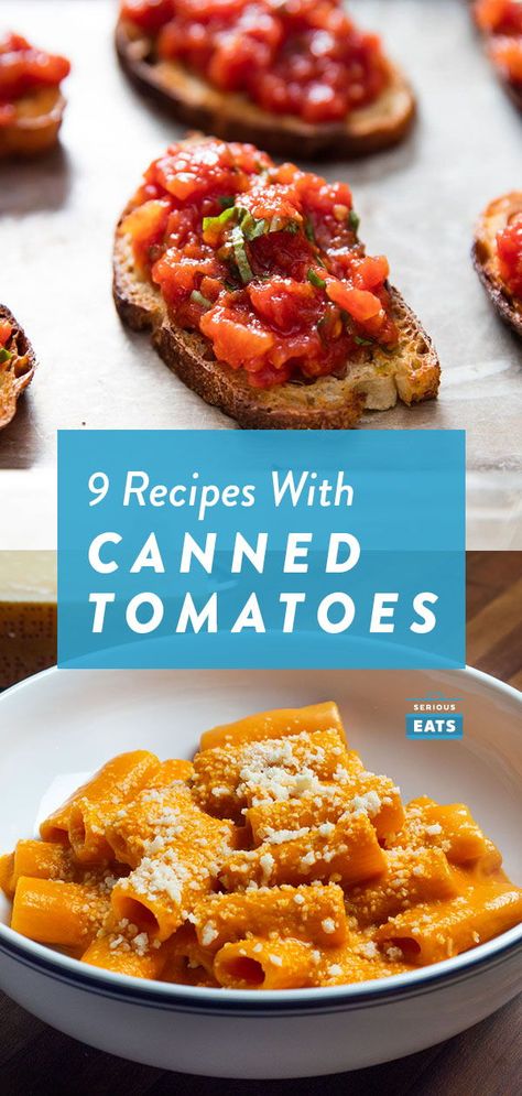 Tomato Canned Recipes, Canned Tomato Pasta Recipe, Dishes With Diced Tomatoes, Recipes With Petite Diced Tomatoes, Petite Diced Tomatoes Recipes, Recipes Using Tomato Puree, Whole Peeled Tomatoes Recipes, Recipes That Use Stewed Tomatoes, What To Do With Canned Tomatoes