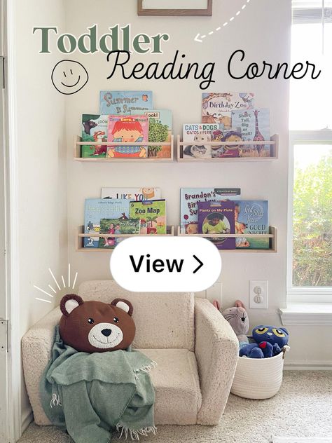 Reading Nook Toddler, Toddler Reading Corner, Playroom Reading Nook, Library Corner, Zoo Map, Toddler Bedrooms, Summer Birthday, Reading Corner, Toddler Room