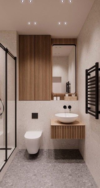 Pin by Дарья on Сохраненные пины | Bathroom design small, Bathroom interior, Bathroom design inspiration Japandi House, Toilette Design, Minimal Bathroom, Japandi Interior Design, Bathroom Counter Decor, Japandi Interiors, Japandi Design, Small Bathroom Vanities, Japandi Interior