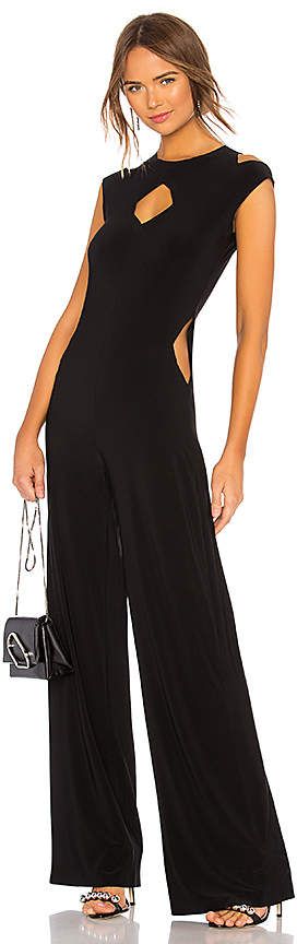 Norma Kamali Sleeveless Cut Out Jumpsuit How To Wear A Jumpsuit, Black Wide Leg Jumpsuit, Black Sleeveless Jumpsuit, Wide Leg Romper, One Shoulder Jumpsuit, Romper Jumpsuit, Fashion Life, Norma Kamali, Casual Chic Style