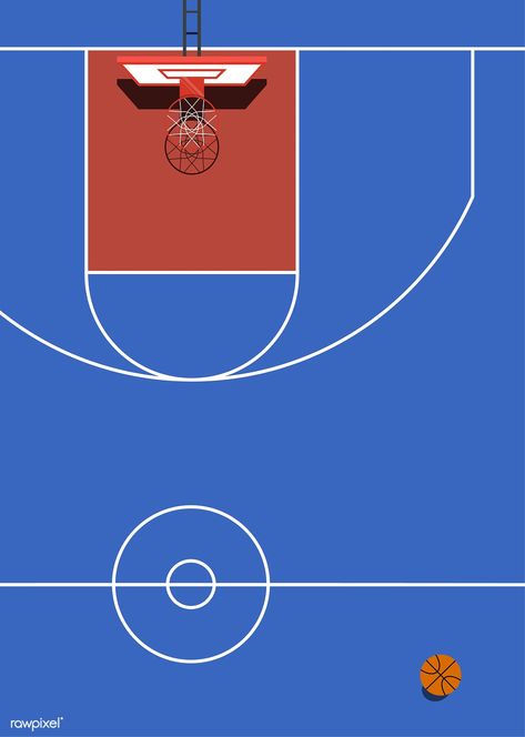 Aerial view of a basketball court | free image by rawpixel.com Court Illustration, Basketball Illustration, Nike Poster, Sports Court, Basketball Wallpaper, Basketball Design, Sport Illustration, Event Banner, Sports Graphic Design