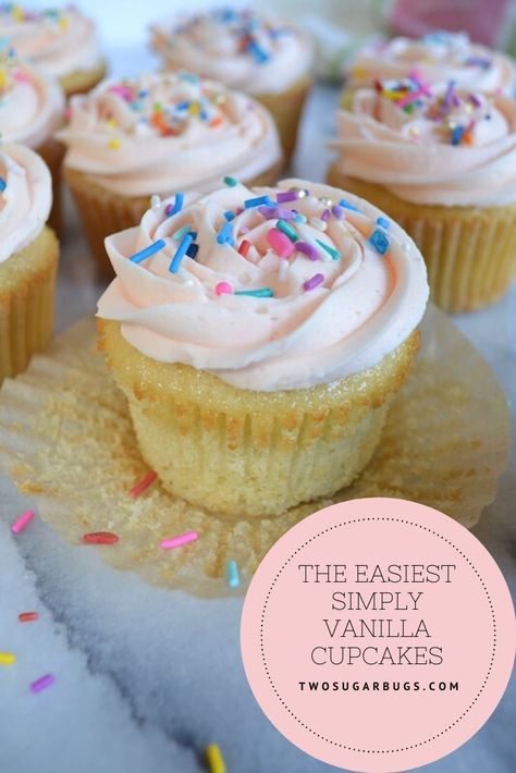 My favorite vanilla cupcake recipe, made with melted butter and mixed with a whisk. A simple vanilla cupcake easy enough for everyday. #easycupcakerecipe #vanillacupcake #cupcakes #cupcakerecipe Best Vanilla Cupcake Recipe, Easy Vanilla Cupcakes, Peanut Butter Buttercream, Easy Cupcake Recipes, Vanilla Cupcake Recipe, Banana Cupcakes, Best Carrot Cake, Easy Cupcakes, Favorite Dessert Recipes