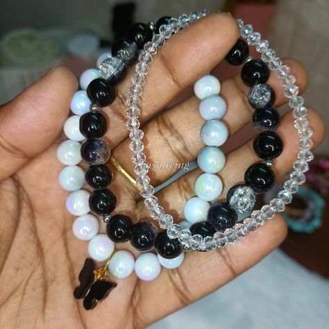 "Add a touch of elegance with our stacked bracelets featuring crystal, glass, and crackle beads. "💫✨🌈 #braceletstacks #crystalbeads #multicolorpearls #glassbeads #cracklebeads #sixcolor #jewelrylover #fashliving #instagood #handmade #beadbracelets #beadbracelet #bracelets #braceletlover #love #panda #butterfly #charm #charms #butterflycharm #charm #beadedjewelry #instareelsindia❤️ #instalove #instafashion Butterfly Charm, Jewelry Lover, Bracelet Stack, Crystal Beads, Insta Fashion, Beaded Jewelry, Glass Beads, Beaded Bracelets, Beads