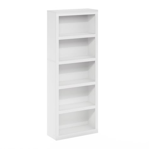 PRICES MAY VARY. Manufactured from Wood Minimalist design featuring clean lines complements both modern and traditional interiors, making it suitable for small spaces such as apartments or dorm rooms. Perfect for holding books, decorative items, photo frames, and even small plants, easily adding character and style to your space. 5 levels open shelves with ample space for storage. Each shelf has a weight capacity of up to 15 pounds. Manufactured from high-quality durable composite wood, CARB-com Book Shelf Ideas Bedroom Small Spaces, Book Shelf Ideas Bedroom, Open Shelf Bookcase, Wood Minimalist, Bookcase White, White Bookshelves, Coastal Room, White Bookcase, Shelf Bookcase