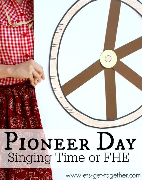 Pioneer Day Singing Time or FHE from Let's Get Together -- Pioneer trivia questions with songs and stories to teach principles. Pioneer Day Activities, Lds Primary Chorister Ideas, Pioneer Activities, Lds Primary Singing Time, Pioneer Days, Pioneer Trek, Primary Program, Pioneer Day, Primary Chorister