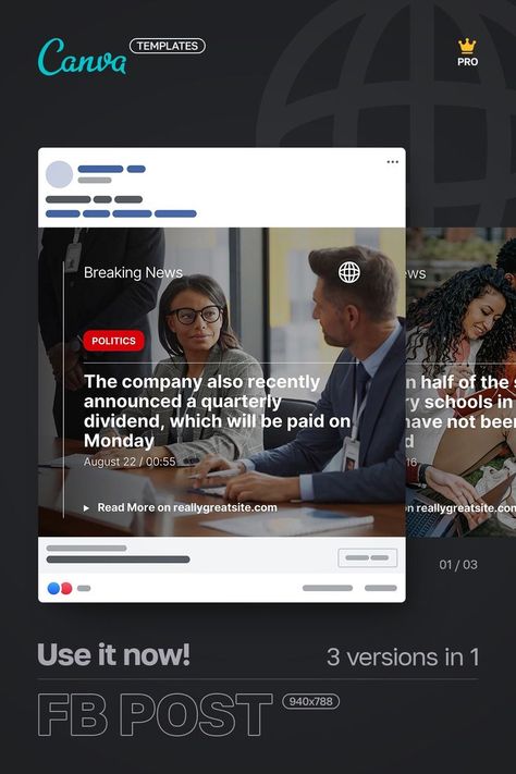 ✍️ Doing content marketing? Do you run a social media newspaper, magazine or blog?
To save time and increase your posting frequency, you just need to use ready-made templates. The advantage of these templates is that you spend a minimum of your time and get an impressive result! 
👌 CANVA PRO's easy-to-edit Instagram templates will handle your needs.
These templates are available in 3 doctypes: • Instagram post & story • Facebook post News Poster Design Ideas, Instagram News Post Design, Instagram News Template, Breaking News Poster, Social Media News Post Design, News Social Media Post, News Instagram Post, News Design Graphics, Social Media Report Design