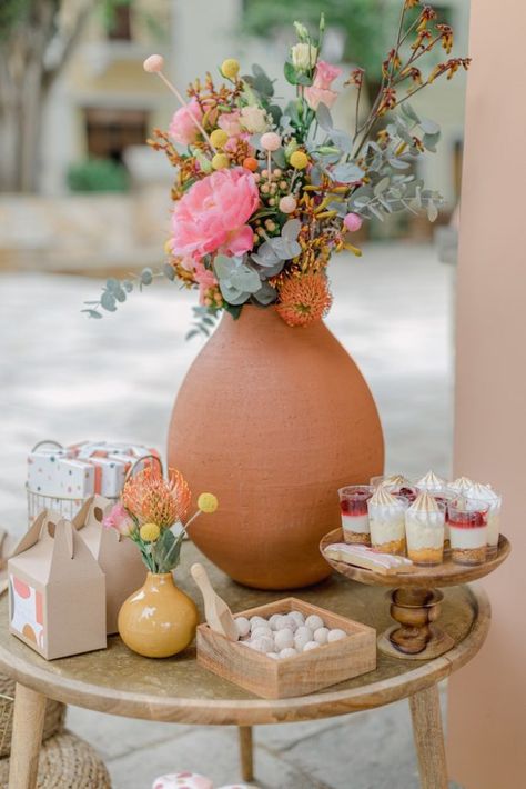 Mexican Boho Baby Shower Theme, Color Block Backdrop, Macrame Name, Boho Baskets, Geometric Cake, Mexican Birthday Parties, Fox Party, Christening Decorations, Mexican Boho