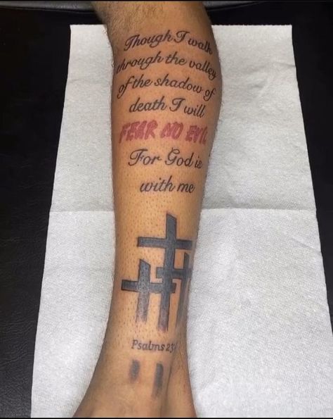 Bible Scripture Tattoos For Men Forearm, Bible Verse Leg Tattoos For Men, Bible Verse Tattoos For Men Arm, Bible Scriptures Tattoos For Men, Isaiah Tattoo, Bible Verse Tattoos For Men, Tattoos Bible, Cross Shoulder Tattoos, Bible Quote Tattoos