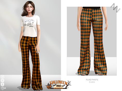 Sims Cc Trousers, Sims 4 Cc Plaid Pants, Sims 4 Cc Striped Pants, Sims 4 Flair Pants, Sims 4 Plaid Dress, Halloween Tights, Short Sheath Dress, House Of Balloons, Ruffle Hem Skirt