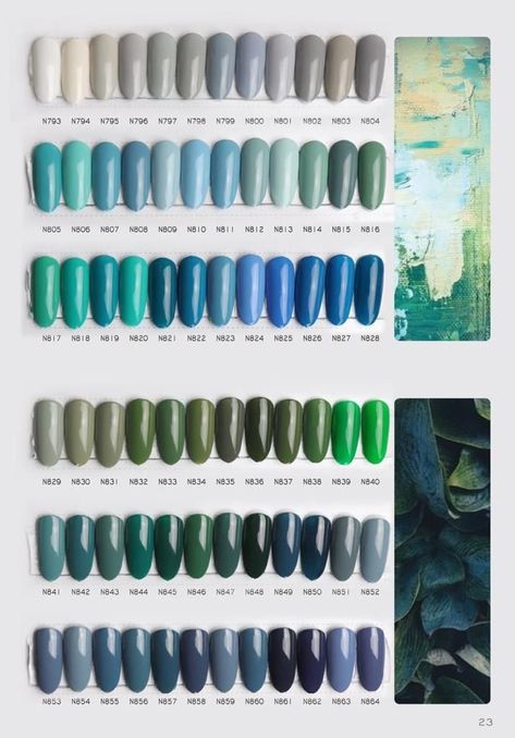 Nail Color Pallets, Nail Palette Colors, Nail Color Swatches, Nail Pallet, Nail Color Palette, Gel Nails Shape, Popular Color Schemes, Nail Shades, Pop Art Nails